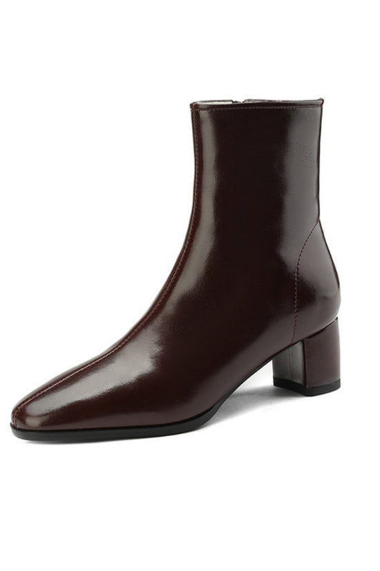 Women's Short Boots, Chunky Mid-heel, Thick Fur Snow Boots, Cotton Boots