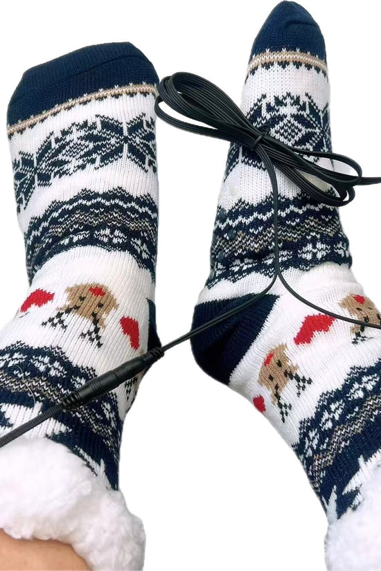 USB Electric Heating Warm Thickened Heating Room Socks