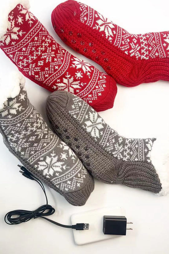 USB Home Warm Feet Electric Heating Room Socks