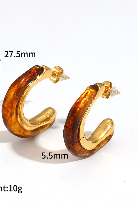 Mild Luxury Retro Resin Stainless Steel Earrings