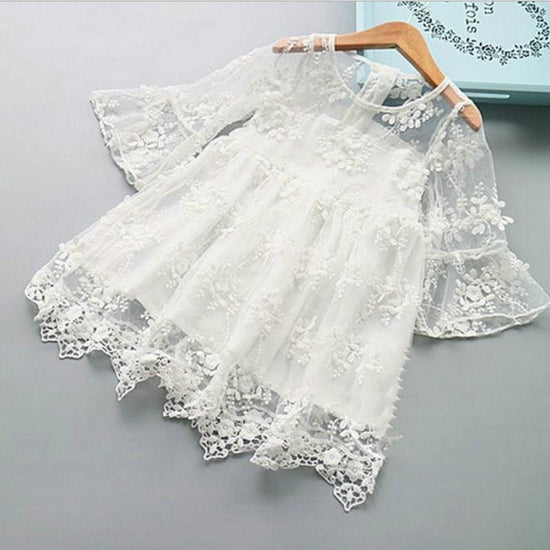 Big Kids Long-sleeved Princess Lace Dress