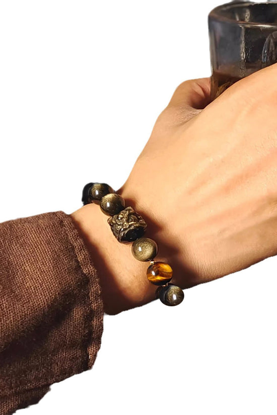 Women's Retro Easy Matching Natural Silver Stone Bracelet