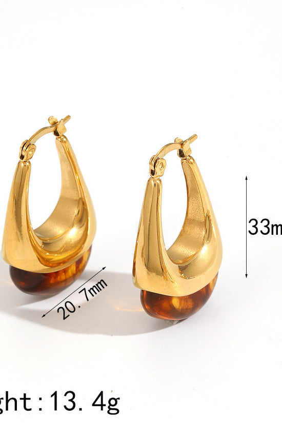Mild Luxury Retro Resin Stainless Steel Earrings