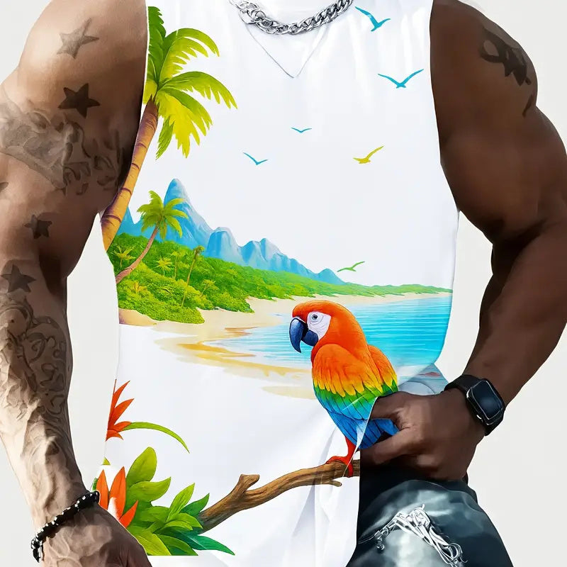 Full Printed Vest Made Of Polyester Material