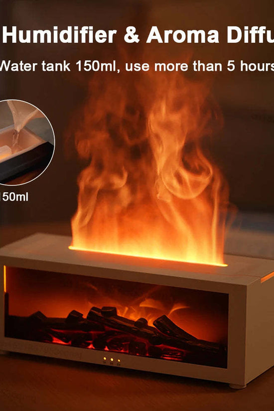 New Flame Aromatherapy Machine Colorful Essential Oil Diffuser Home Large Fog Volume Flame Humidifier 3D Flame Fireplace Machine