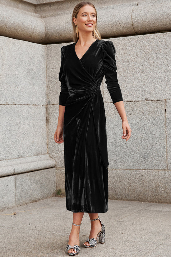 Gold Velvet High Sense Dress Elegant Temperament