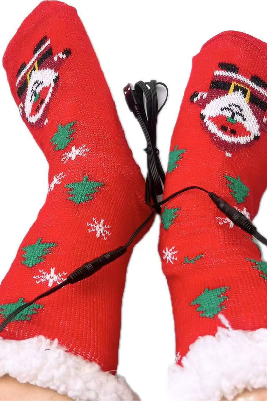 USB Electric Heating Warm Thickened Heating Room Socks