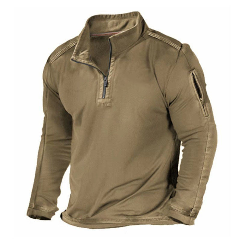 Men's Outdoor Zipper Pocket Long Sleeve Sweater