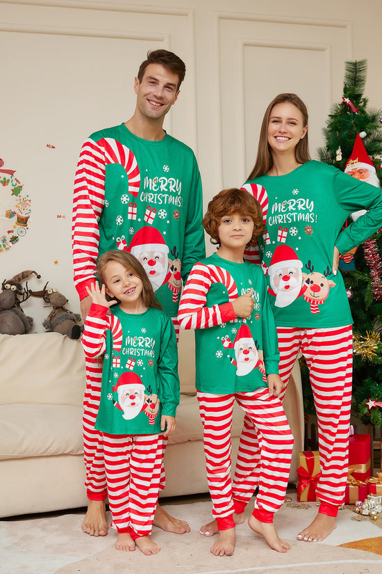 New Cartoon Santa Claus Letter Printing Parent-child Christmas Pajamas Home Wear Suit