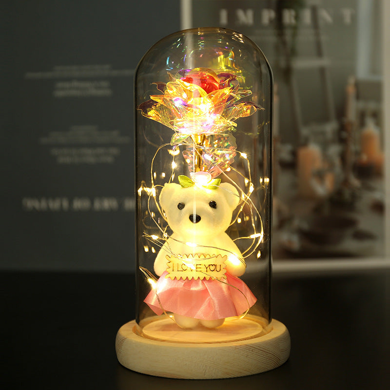 Colorful 24k Gold Foil Flower Color GoldWith Lights Christmas Gift