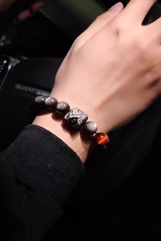 Women's Retro Easy Matching Natural Silver Stone Bracelet