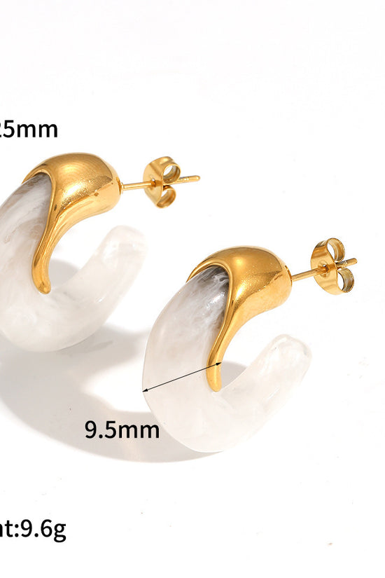 Mild Luxury Retro Resin Stainless Steel Earrings