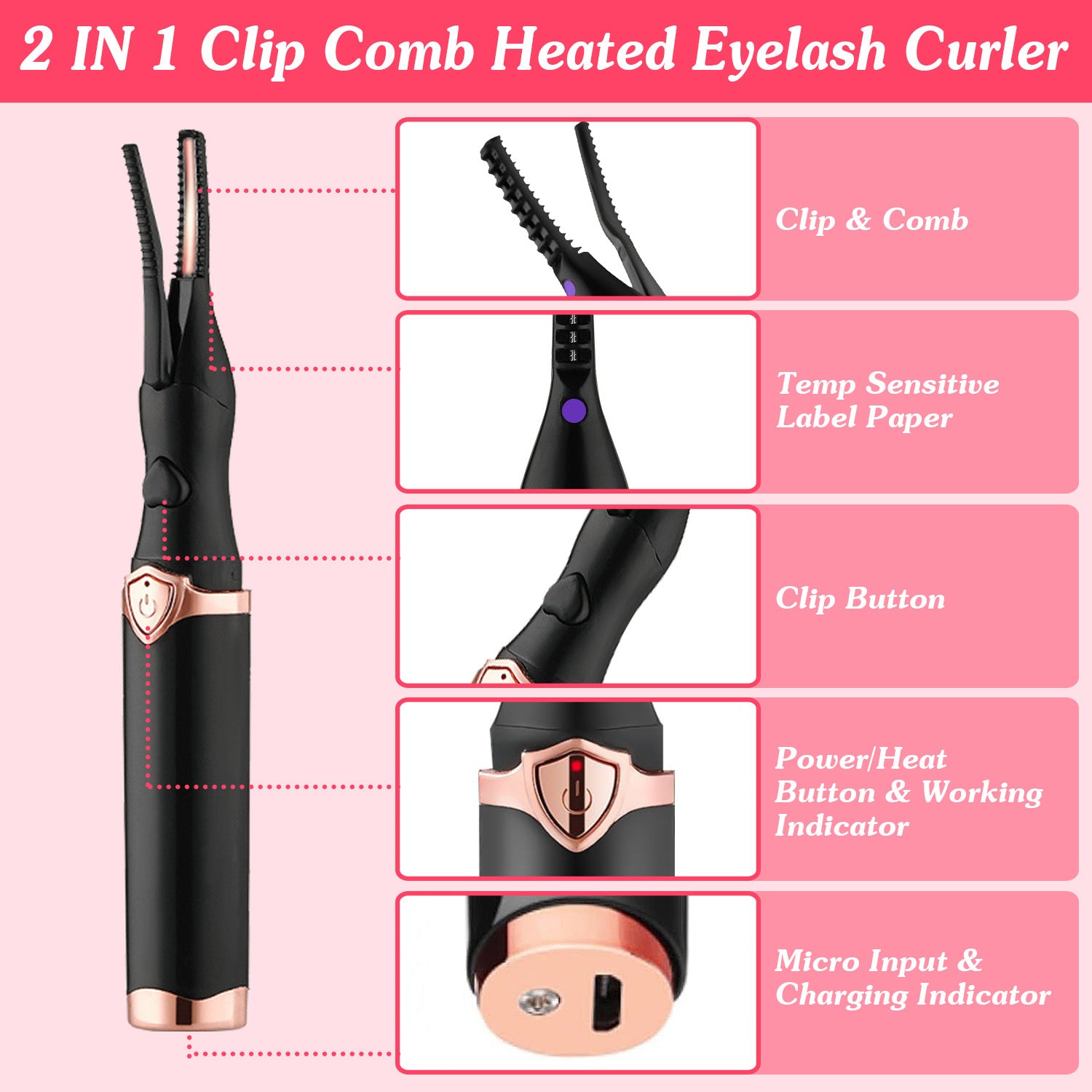 CaedreaLash™ Eyelash Curler Electric Mini Lash Curler