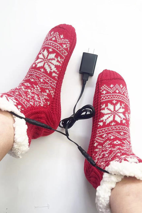 USB Home Warm Feet Electric Heating Room Socks