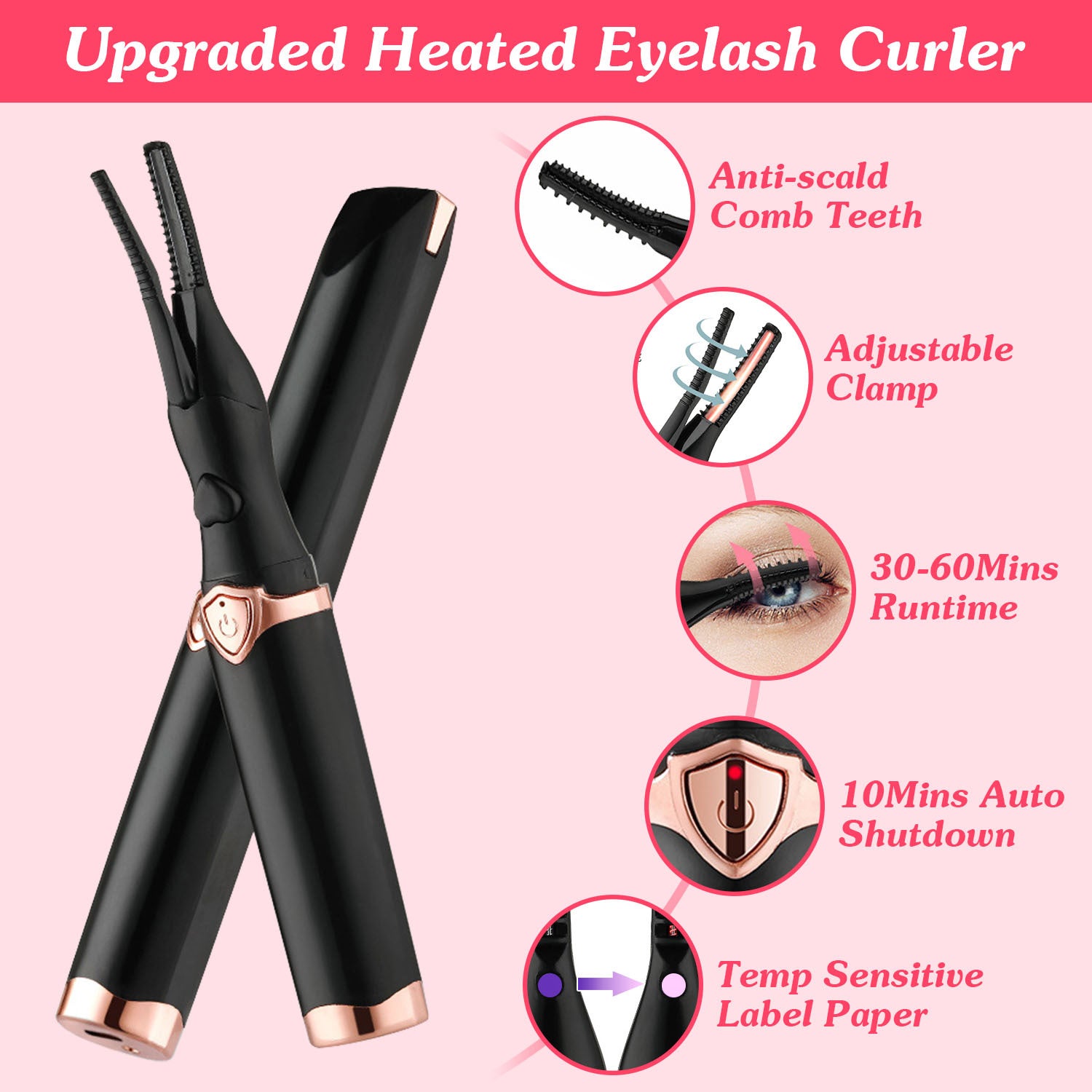 CaedreaLash™ Eyelash Curler Electric Mini Lash Curler