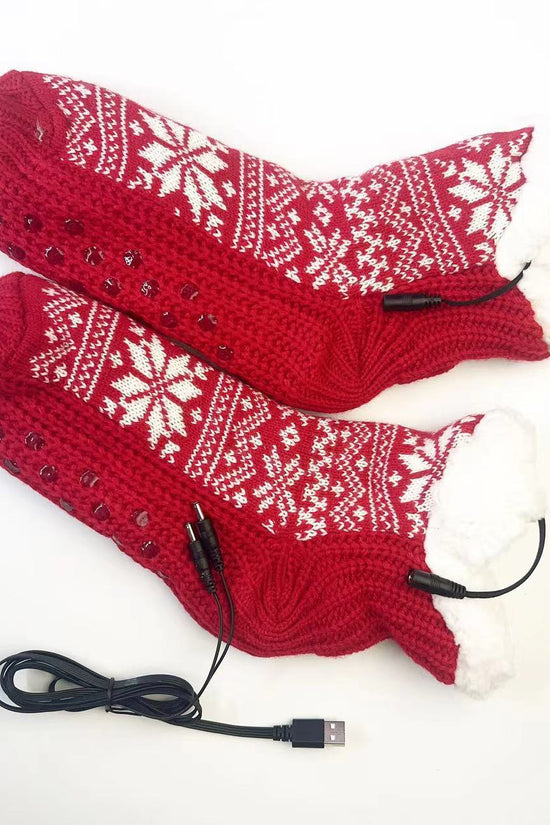 USB Home Warm Feet Electric Heating Room Socks