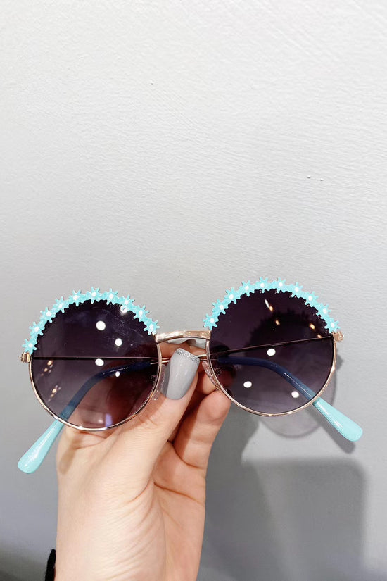 Children's Fashion Flower Sunglasses Metal Texture Kids Sunglasses