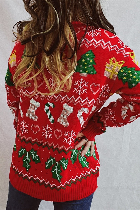 Women's Stylish Loose Round Neck Long-sleeved Sweater