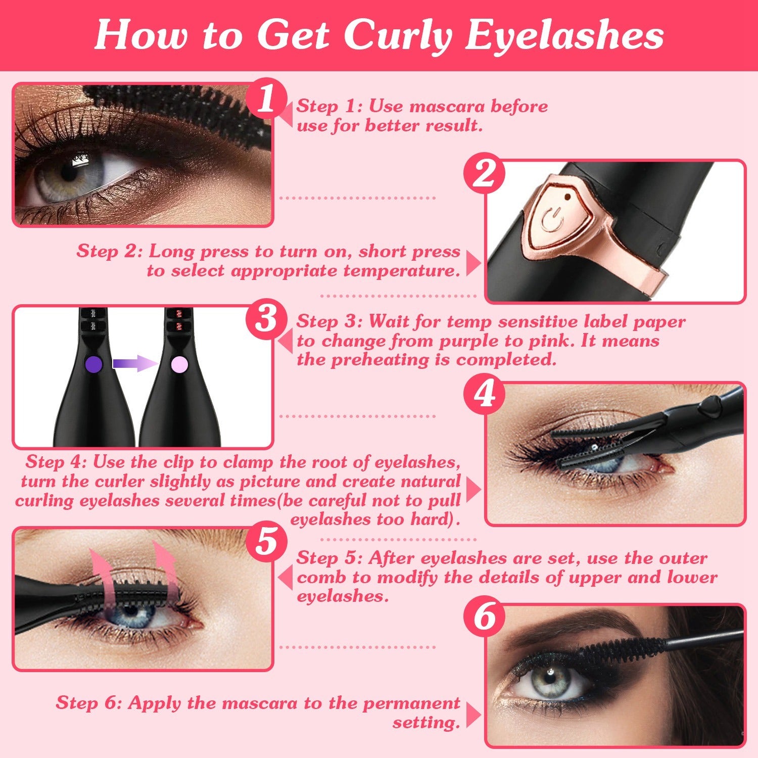 CaedreaLash™ Eyelash Curler Electric Mini Lash Curler
