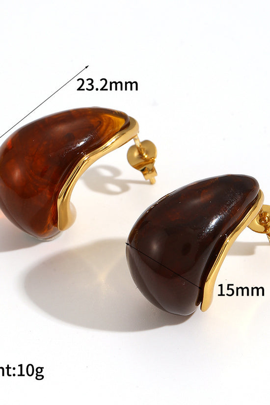 Mild Luxury Retro Resin Stainless Steel Earrings