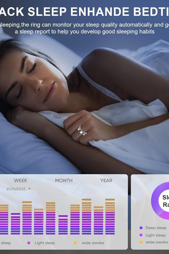 2025 New Silver Edge Diamond Smart Ring Fitness Tracker