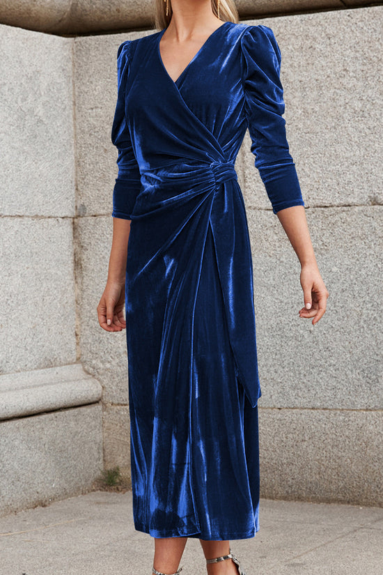 Gold Velvet High Sense Dress Elegant Temperament