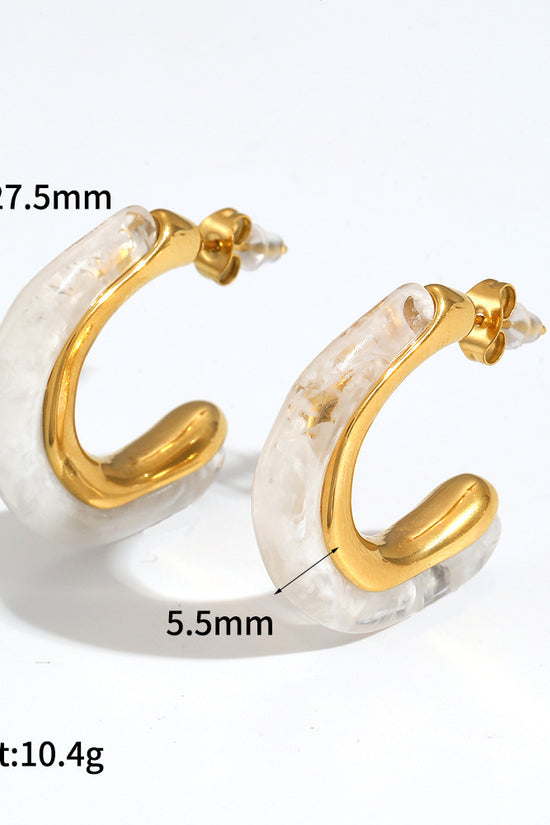Mild Luxury Retro Resin Stainless Steel Earrings