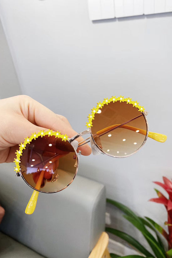 Children's Fashion Flower Sunglasses Metal Texture Kids Sunglasses