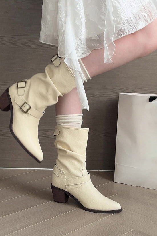 Fashion All-match Comfort And Casual Pointed Toe Chunky Heel Women's Boots