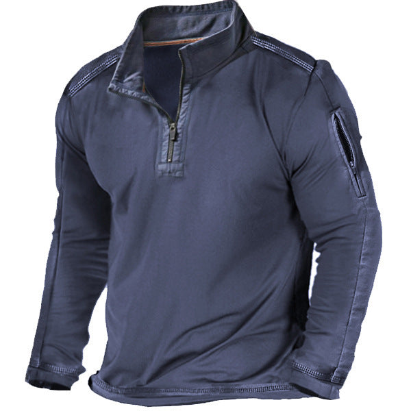 Men's Outdoor Zipper Pocket Long Sleeve Sweater