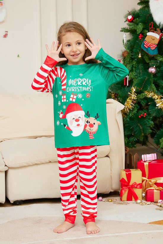 New Cartoon Santa Claus Letter Printing Parent-child Christmas Pajamas Home Wear Suit