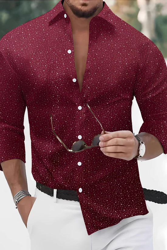 Polka Dot Bronzing Printed Casual Long Sleeve Shirt
