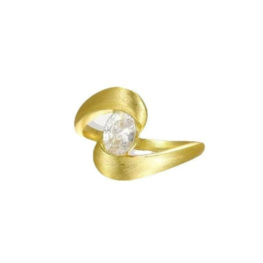 Irregular With Brushed Zinc Alloy Ring Female Niche Inlaid Zircon