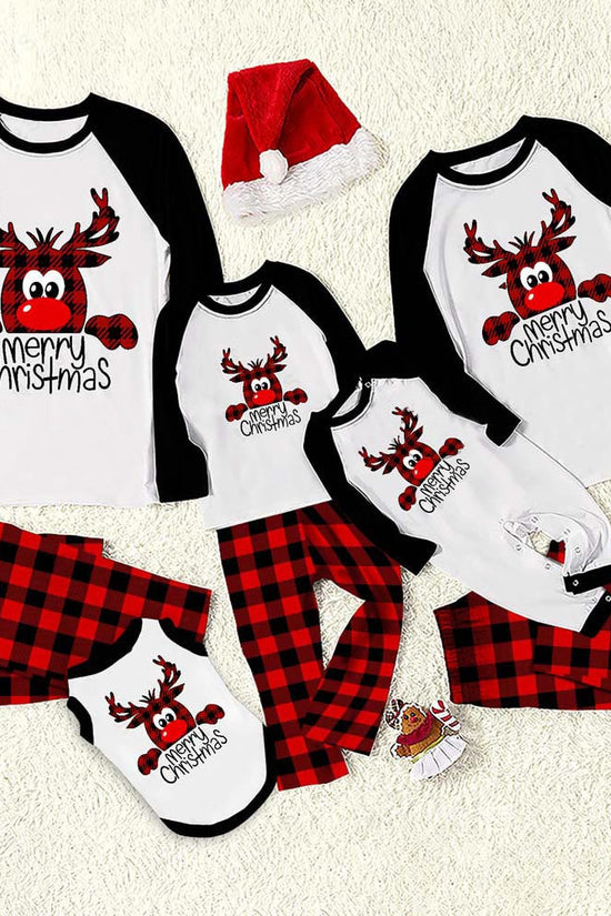Family Christmas Pajamas Matching Sets Christmas Sleepwear Parent-Child Pjs Outfit For Christmas Holiday Xmas Party