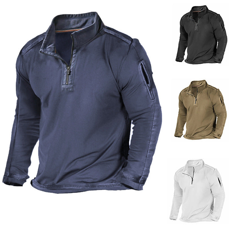 Men's Outdoor Zipper Pocket Long Sleeve Sweater