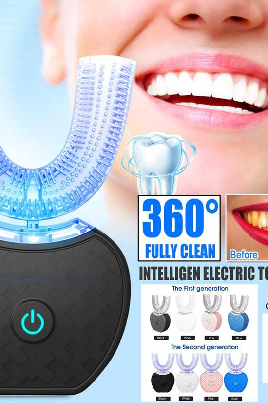 Waterproof U Type Tooth Brush Whitening Blue Light USB Charging