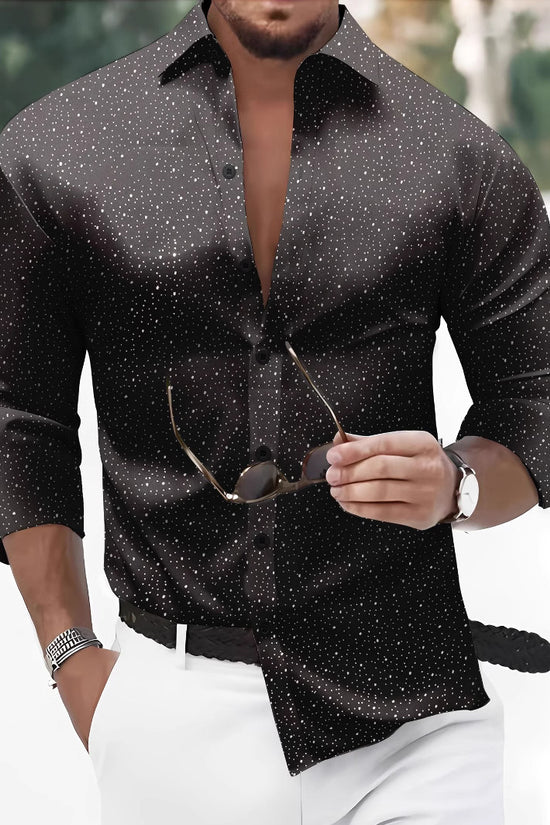 Polka Dot Bronzing Printed Casual Long Sleeve Shirt