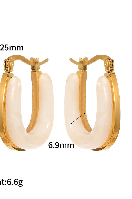 Mild Luxury Retro Resin Stainless Steel Earrings
