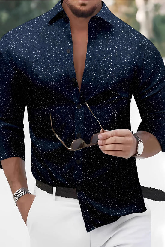 Polka Dot Bronzing Printed Casual Long Sleeve Shirt