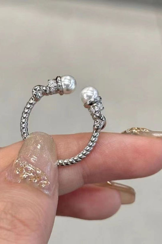 French Style Simple Bracelet Chinese Style Twist Pearl Open Index Finger Ring Female